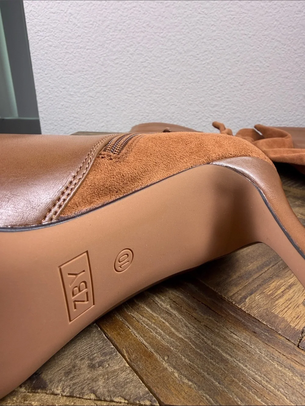 Size 10 Women's Cognac Over-the-Knee Stiletto Boots (45)